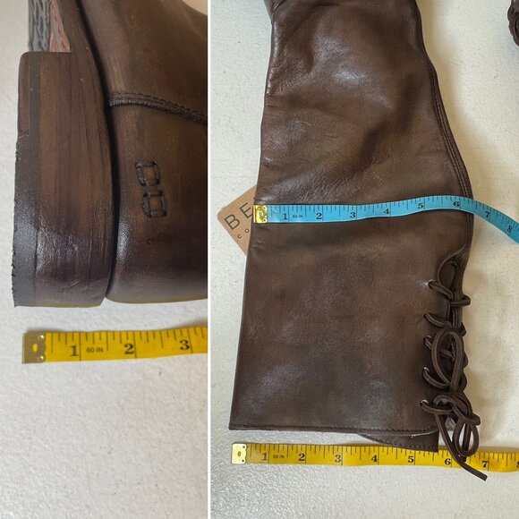 BED STU Manchester Distressed Brown Leather Tall Riding Boots BedStu Size 6.5 - Picture 14 of 16